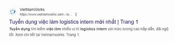 Tìm Việc Thực Tập Sinh Logistics